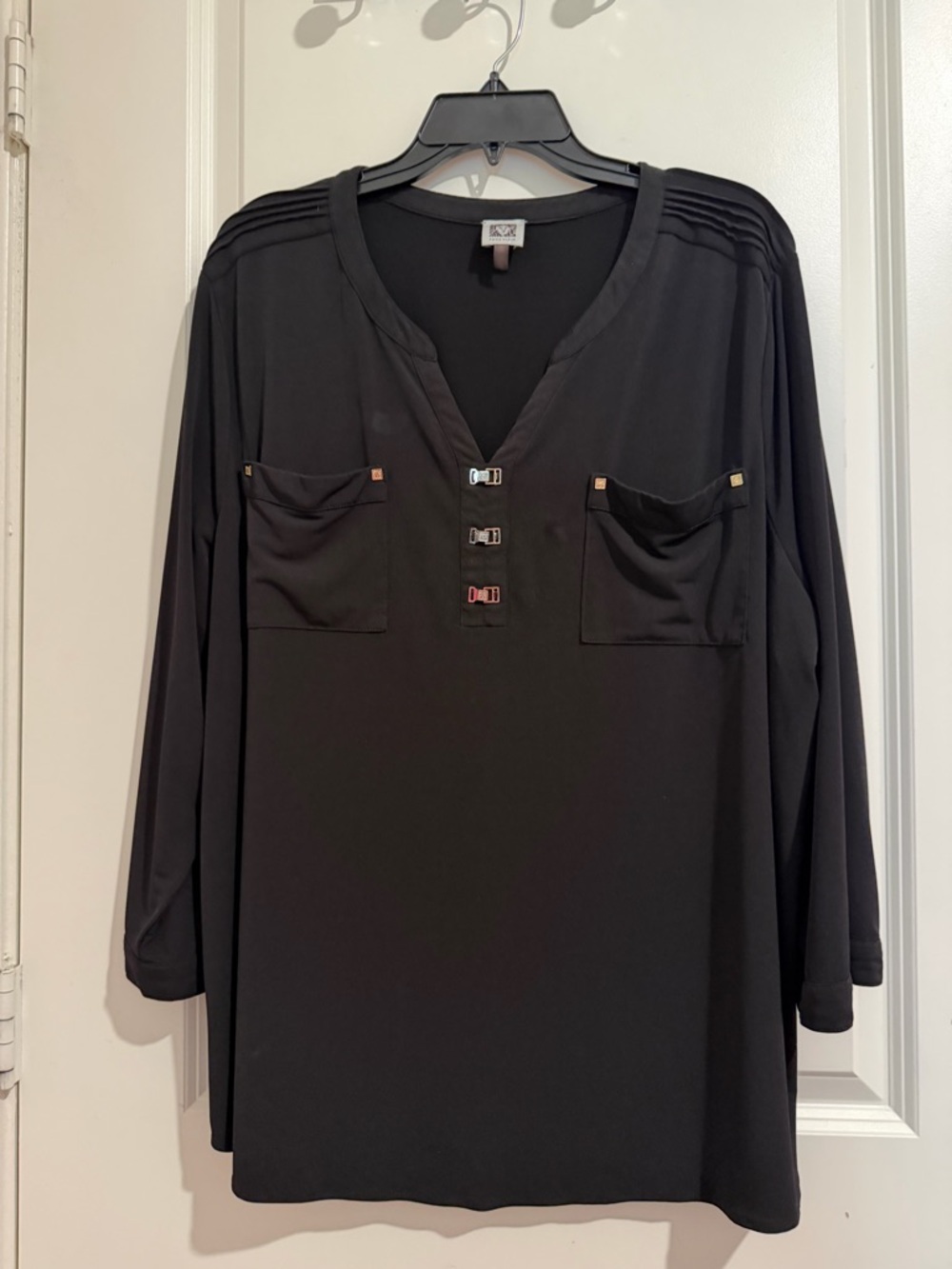 Anne Klein Black 3/4 Sleeve Tunic size 3X
